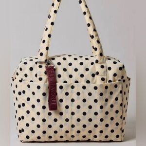 BAGGU Beige and Black Polka Dot Small Cloud Travel Bag NEW NWT